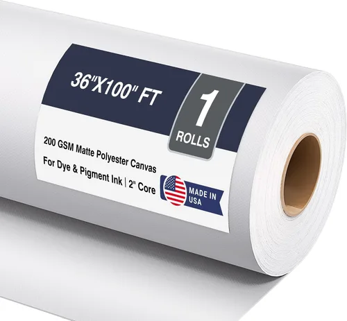 Vista 35 de B.B.F MAKE Matte Inkjet Canvas Roll for Wide-Format Plotter Printers
