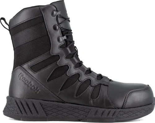 Vista 3 de Reebok Work Floatride Energy Tactical Mens Black 8 Inch Side-Zip Style Composite Toe EH Slip-Resistant Work Boot