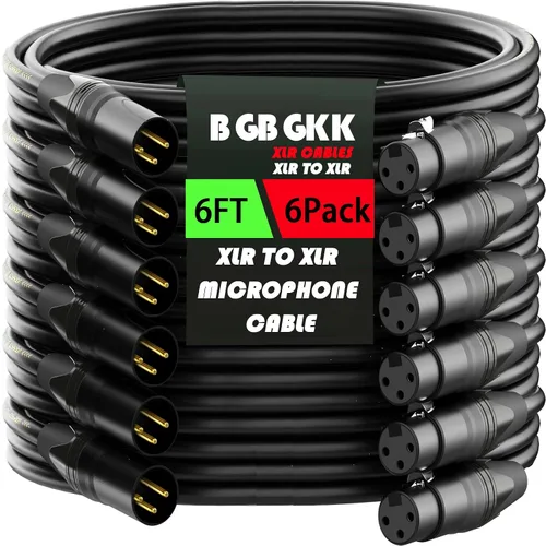 Vista 24 de XLR Cables - Cable de micrófono XLR profesional de 3 pines X L R de 3 pines chapado en oro, cable de micrófono equilibrado, multicolor