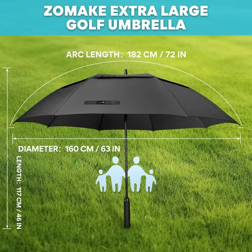 Vista 2 de ZOMAKE Golf Umbrella, Large Windproof Heavy Duty Umbrellas