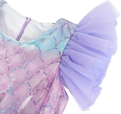 Vista 4 de AmzBarley Vestido de sirena para niñas con accesorios