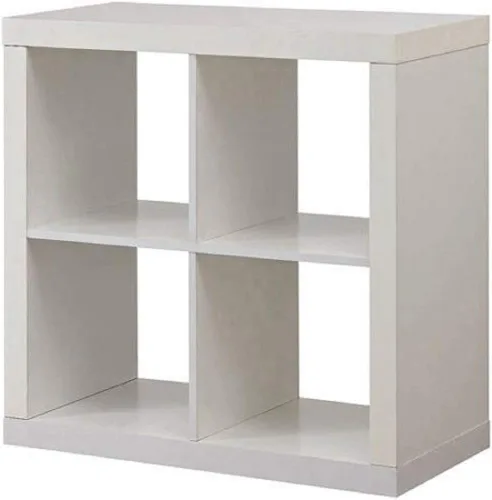 Vista 2 de Better Homes and Gardens - Estantería cuadrada con 4 cubos, color blanco