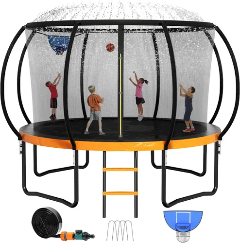 Vista 15 de Zevemomo - Trampolines de 8.0 pies, 10.0 pies, 12.0 pies, 14.0 pies, 16.0 pies, para exteriores, trampolines para niños y adultos, trampolines