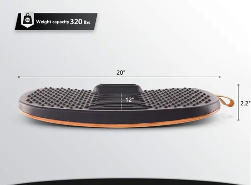 Vista 5 de Fezibo Alfombrilla de escritorio de pie con barra antifatiga, tabla de equilibrio de madera con diseño ergonómico y cómodo tapete de estabilidad
