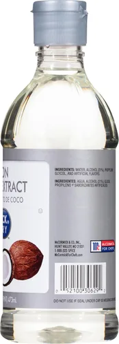 Vista 11 de McCormick Culinary Extracto de coco de imitación, 16 onzas líquidas, una botella de 16 onzas líquidas de extracto aromatizante de coco