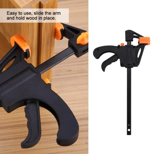 Vista 3 de Abrazadera, Asixx - 4 abrazaderas de trinquete de 4 x 8 pulgadas, mini abrazadera para carpintería, kit de herramientas manuales de bricolaje