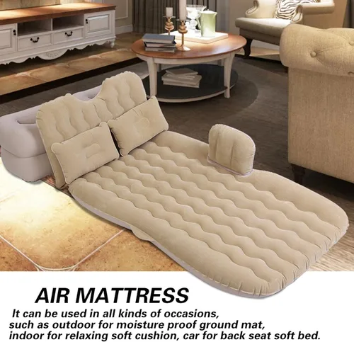 Vista 5 de Colchón de cama inflable Camping asiento trasero cojín de aire (beige)