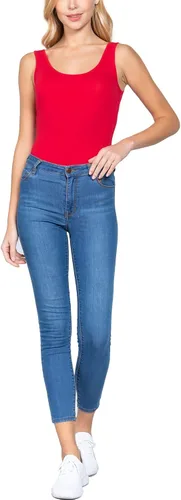 Vista 6 de FashionMille Body de algodón elástico sin mangas con cuello redondo para mujer