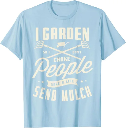 Vista 54 de I garden so I don't choke People save Life spend mulch T-Shirt, Negro