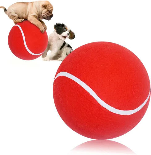 Vista 8 de Banfeng Pelota de tenis gigante para perros de 8 pulgadas, juguetes grandes para mascotas, pelota deportiva al aire libre, juguete interactivo
