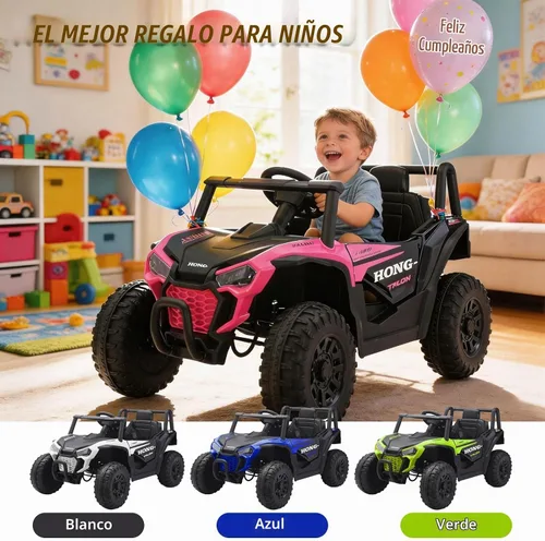 Vista 6 de Coche eléctrico de 12 V para niños, juguetes con control remoto, UTV para Azul