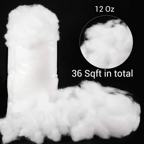 Vista 2 de Decoración de nieve falsa de Navidad de 12 onzas y 36 pies cuadrados, fibra artificial como nieve esponjosa, manta de nieve para interiores, manto