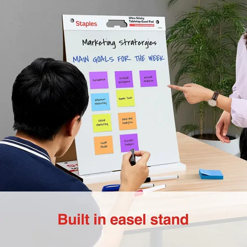 Vista 3 de STAPLES Ultra Sticky Tabletop Easel Pad, 20" x 23", 20 Sheets/Pad (ST62836)