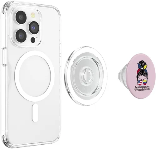 Vista 4 de Venezuela Heritage American grown with Venezuelan Roots PopSockets MagSafe PopGrip for iPhone