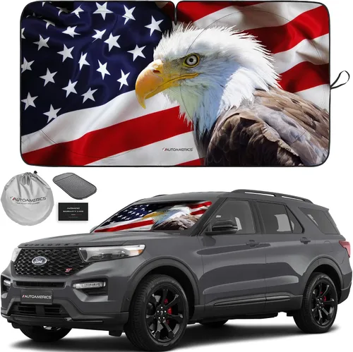 Vista 32 de Parasol de Parabrisas de Una Pieza - Parasol Cromado Líquido Plegable para Ventana Delantera de Auto para Carros SUV Camión - Protector Visor