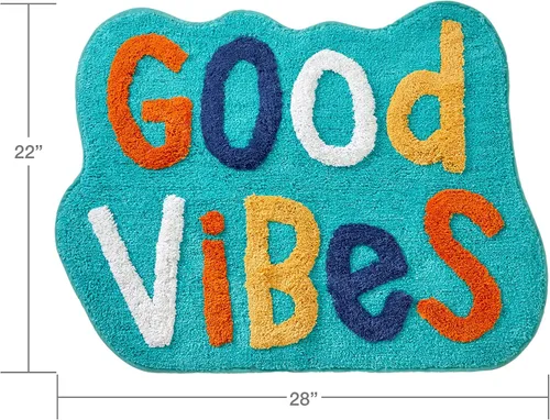 Vista 3 de SKL Home by Saturday Knight Ltd. - Alfombra Good Vibes, color verde azulado