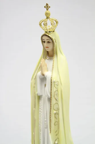 Vista 4 de Vittoria Collection Figura de escultura de estatua de Nuestra Señora de Fátima, Virgen María y Virgen de Fátima, de 16.25 pulgadas, hecha en Italia