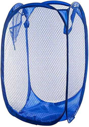 Vista 4 de Cesta de almacenamiento de malla rectangular pequeña plegable para ropa de bebé, organizador de armario, cubos de basura para habitación de niños