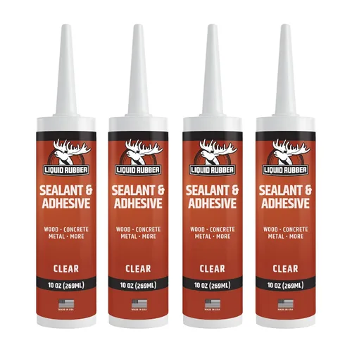 Vista 7 de Liquid Rubber Caulk - Adhesivo de silicona híbrida y sellador protector, transparente, 1 paquete