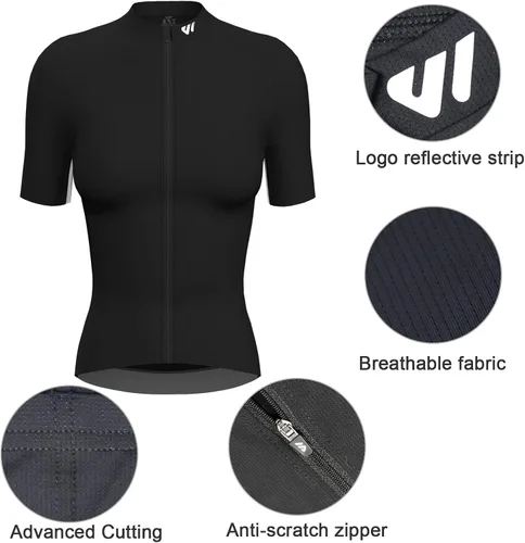 Vista 3 de Wulibike Cycling Jersey Women Short Sleeve,Bike Shirts for Women Biking Tops Breathable Cycle Bicycle Jerseys with Pockets
