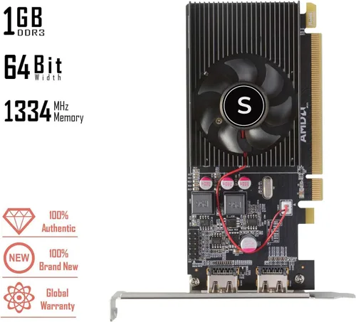 Vista 2 de Tarjeta gráfica Radeon HD 6570, dual HDMI, 1G GDDR3 de 64 bits, tarjetas de video PC, perfil bajo, GPU de computadora, PCI Express x 16, 60 W