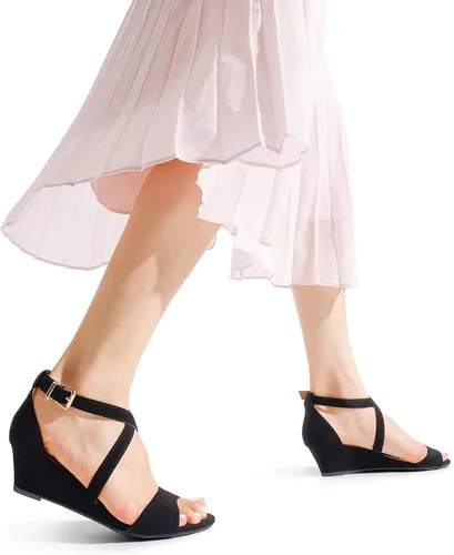 Vista 7 de DREAM PAIRS - Sandalias de tacón bajo con correa de tobillo para mujer
