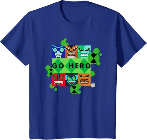 Vista 48 de Ben 10 Go Hero - Camiseta, Azul / Patchwork, S