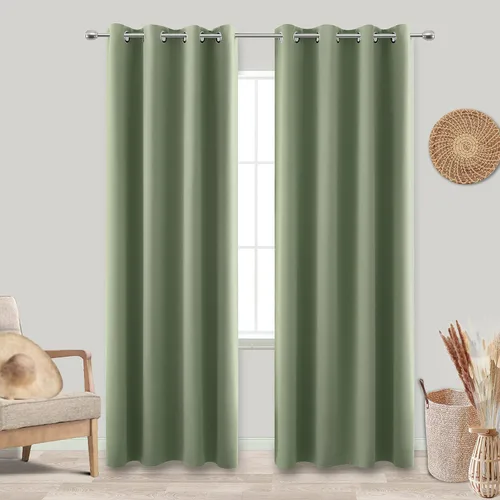 Vista 5 de KOUFALL Cortinas transparentes de lino con pestaña trasera