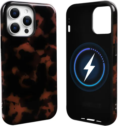 Vista 24 de NITITOP Funda magnética compatible con iPhone 11, compatible con MagSafe lindo diseño estético de leopardo ámbar tortuga para mujeres, hombres