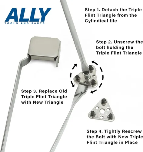 Vista 3 de Ally Tools - 12 piezas de repuesto de pedernal triples compatibles con todos los golpes de pedernal triple, pedernales de larga duración