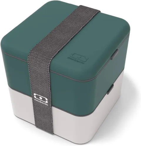 Vista 7 de monbento - Caja Bento grande MB Square Blossom con compartimentos - Lonchera a prueba de fugas para el trabajo y la preparación de comidas - Sin BPA
