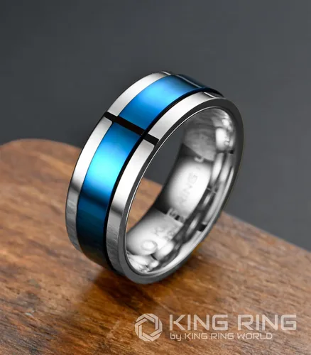 Vista 2 de King Ring Anillos giratorios ultra pulidos de 0.315 in Anillos de acero inoxidable planos brillantes de alta calidad para hombres y mujeres