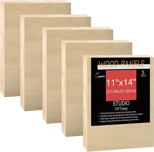 Vista 8 de Cupohus Tableros de madera sin terminar para pintar, 5 paquetes de 3/4 pulgadas de profundidad Cupohus de 8 x 10 pulgadas, paneles de madera