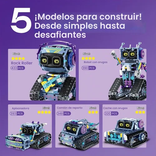 Vista 6 de Sillbird - Kit de construcción de robot con control remoto, regalos STEM para niños de 8 a 12 años Coding Robotic Toys, Birthday Presents for