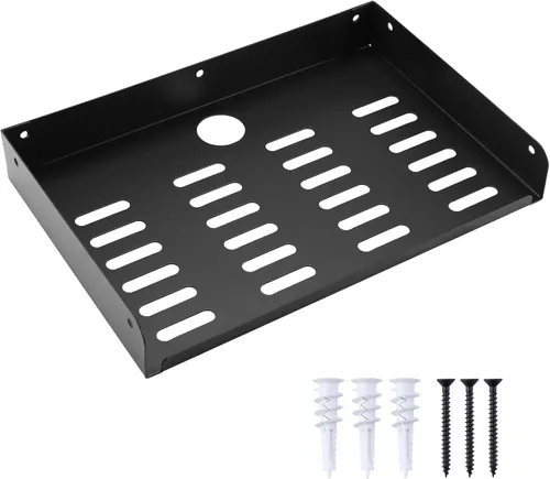 Vista 9 de Estante flotante de metal de 9 "x 6.9" moderno estante montado en la pared para componentes de TV, router, consola de juegos, reproductor de DVD