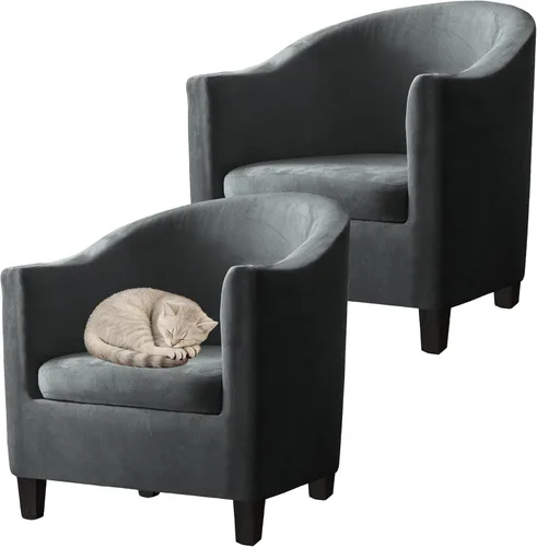 Vista 23 de Fundas de terciopelo para sillones, fundas de elastano para sillones, fundas elásticas para sillas de bañera, fundas protectoras para muebles, funda