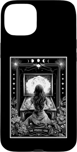Vista 9 de The Pinball Girl Retro Arcade Game 80s Tarot Card Skeleton Case for iPhone 17