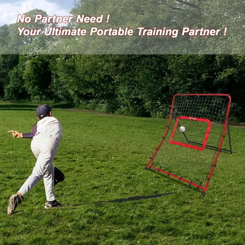 Vista 8 de Zonlolo Baseball Pitchback Net, Rebounder Net, Pitching Return Trainer,Three Angles Without Adjusting, Perfect for Solo Playing Catch