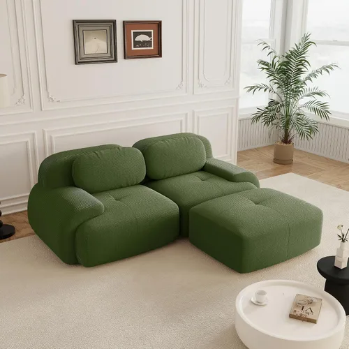 Vista 53 de Sofás modulares sin hueso de 152.8 pulgadas para sala de estar, sofá modular con diván en forma de L, cómodo asiento profundo tapizado de tela
