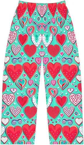 Vista 5 de Pantalones de pijama con corazones turquesa