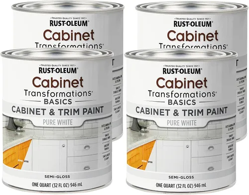 Vista 12 de Rust-Oleum 372012 Transformations Basics - Pintura para gabinetes y molduras, cuarto de galón, color negro