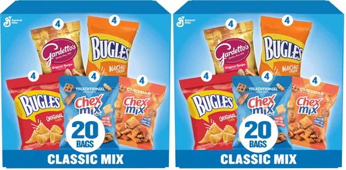 Vista 9 de Cheesy Mix Paquete variado de aperitivos, Chex Mix Cheddar, Bugles Nacho Cheese, Gardetto's Aged Cheddar, 20 unidades, 28.875 oz