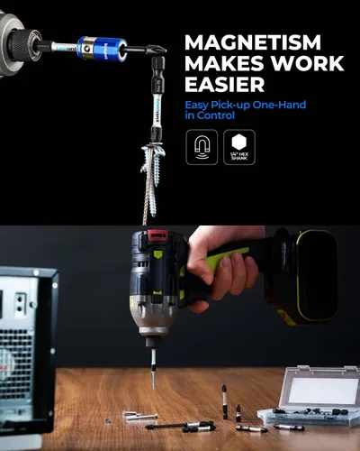 Vista 7 de toolant Juego completo de brocas de impacto de acero S2, 40 piezas con soporte magnético y estuche de almacenamiento, hexagonal, Torx, Phillips