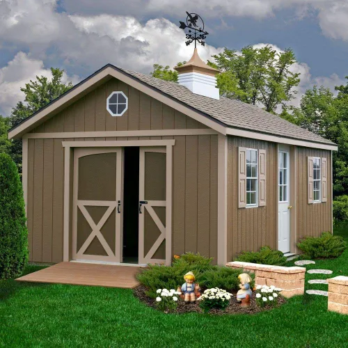 Vista 3 de Best Barns North Dakota - Kit de cobertizo de almacenamiento de madera de 12 pies x 16 pies NorthDakota_1216