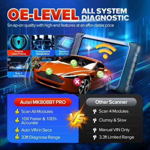Vista 6 de Autel Escáner MaxiCOM MK808BT PRO: Actualización 2026 de MK808S MX808S MK808Z Herramienta de diagnóstico bidireccional, 2.0 BT Ver. de MK900 MX900