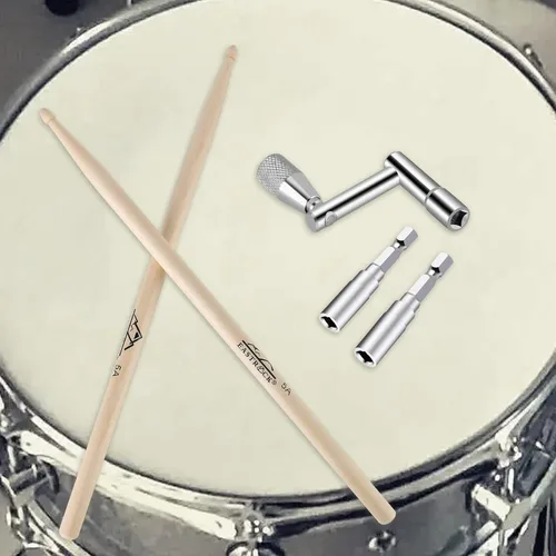 Vista 8 de EASTROCK - Juego de 3 piezas de llave de afinación de tambor con broca de taladro, llave de percusión para accesorios de tambor