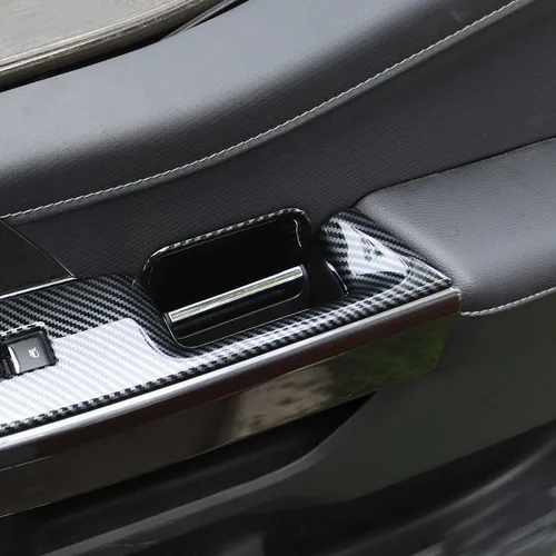 Vista 3 de Cubierta de Panel de Interruptor de Ventana de Puerta Delantera Interior de Fibra de Carbono para Ford F150 2021+ Accesorios de Decoración