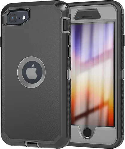 Vista 16 de YmhxcY Funda para iPhone SE 2022/2020, iPhone 8/7 con protector de pantalla integrado a prueba de caídas, 3 capas de cubierta duradera, a prueba
