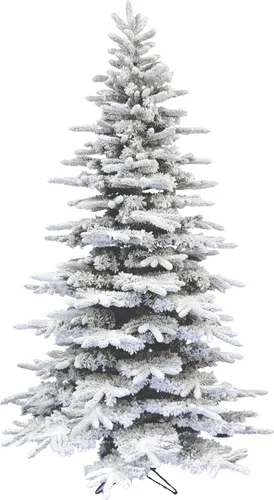 Vista 17 de Fraser Hill Farm - Árbol de Navidad preiluminado Mountain Pine de 6.5 pies, con luces inteligentes incandescentes blancas, muy nevado, follaje