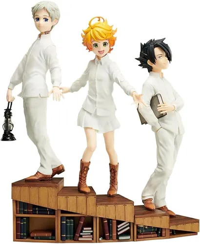 Vista 12 de QAHEART Figura de acción de anime Emma Norman Ray, modelo de estatua, coleccionables, juguetes de escritorio, 3 piezas